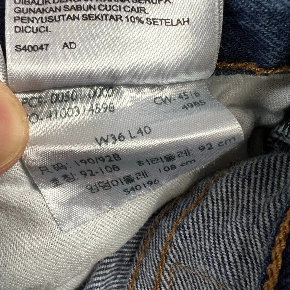 Levis Jeans 501 Men 34 Blue Straight Leg Button Fly Denim High Rise Casual 34x35 - Picture 11 of 11